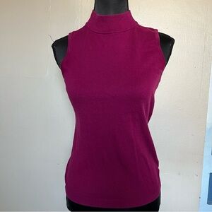 2000s y2k office siren purple sleeveless mock neck top